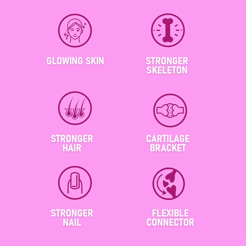Collagen, cải thiện kết cấu da, làm trắng kết cấu da, bảo vệ khớp, cải thiện khả năng miễn dịch