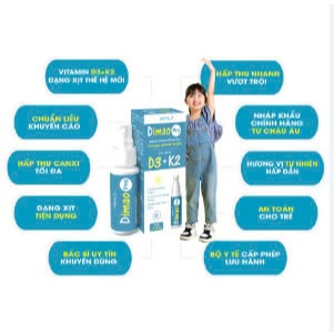 D3 K2 dạng xịt hỗ trợ tăng chiều cao Valens Dimao Pro Spray D3K2 25ml