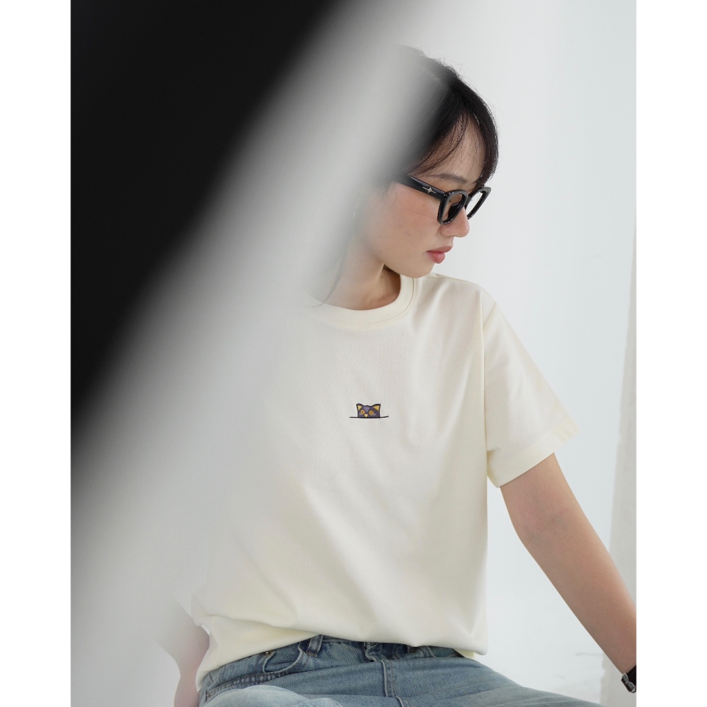 [METANOIA] [MEOW]TANOIA Tee - áo phông cotton cổ tròn dáng fit vừa thêu ...