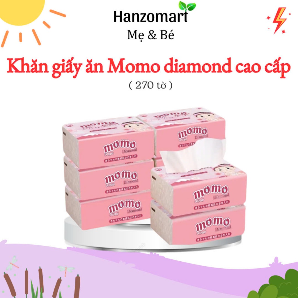 Khăn giấy khăn khô đa năng ăn cao cấp Momo Diamond