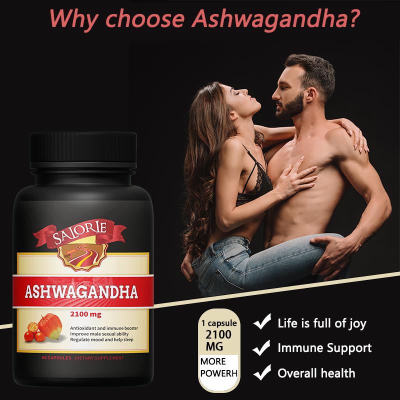 Ashwagandha, 2100 mg, Điều hòa tâm trạng, Tăng cường miễn dịch, Giảm đau, Chống oxy hóa