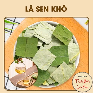 Lá sen khô 100g, trà lá sen, thơm, sạch - Lãn Ông