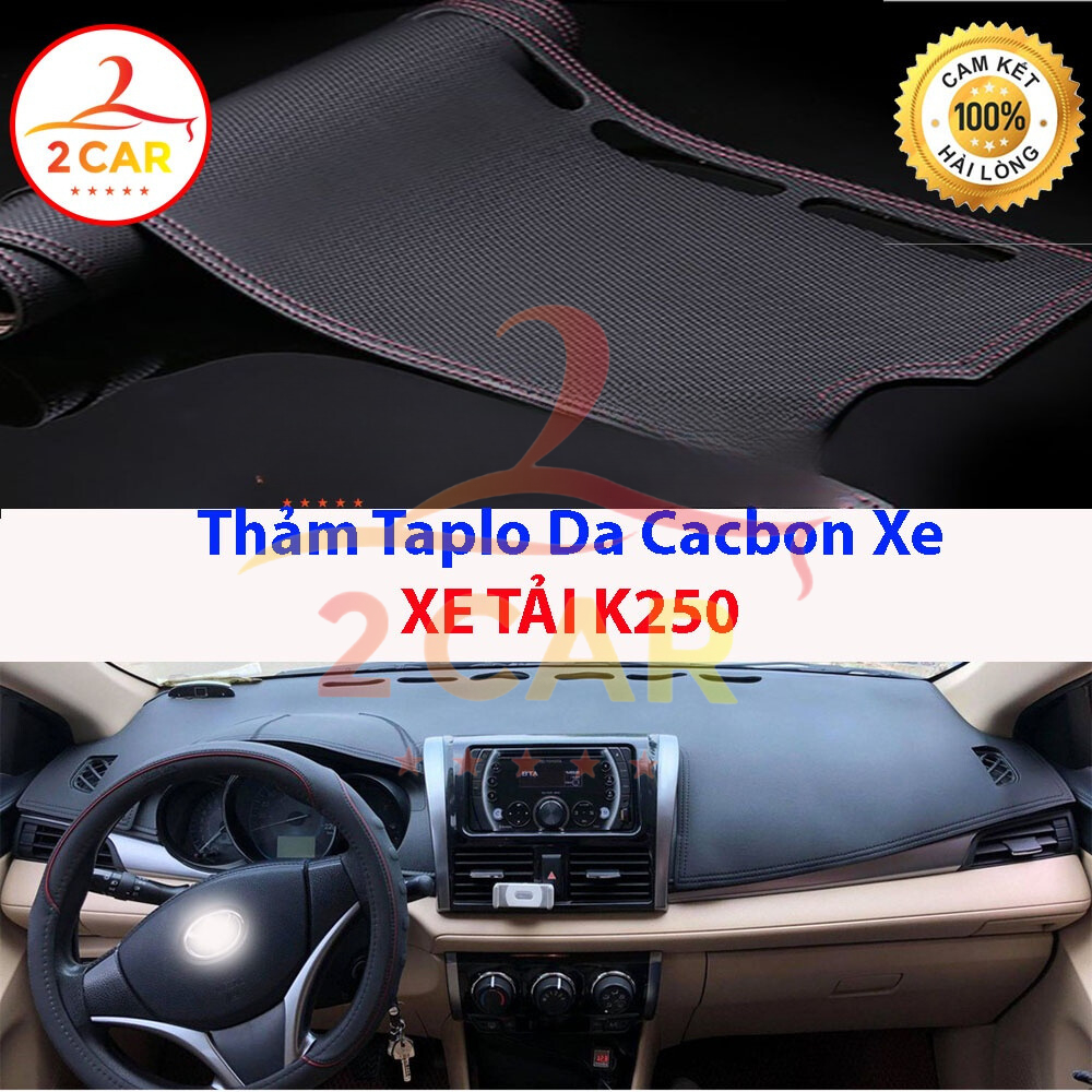 Thảm taplo da carbon KIA K250 chống nóng tốt, chống trơn trượt, vừa khít theo xe