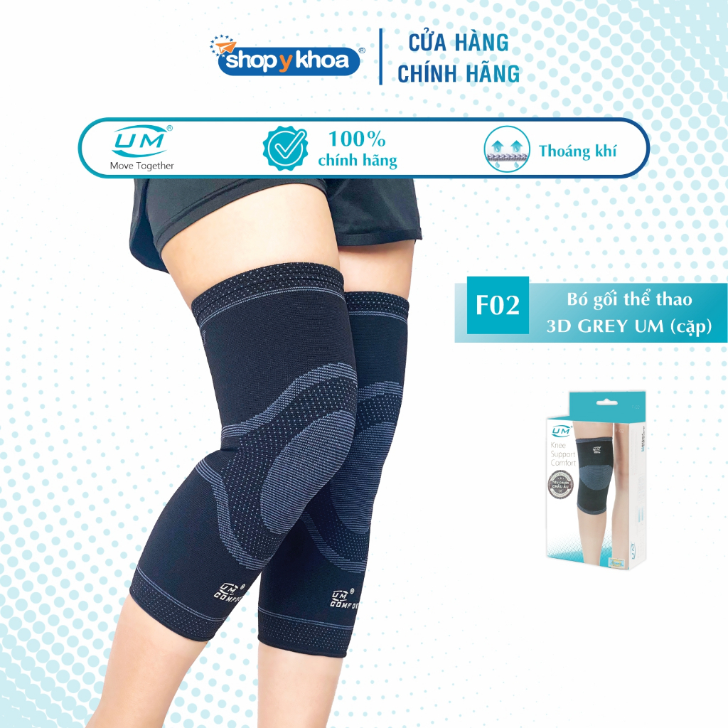 Ảnh Bó Gối Thể Thao F02 Sử Dụng Công Nghệ Đan 3D, Màu Xanh - Đen [United Medicare] [1 Cặp] 1