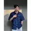 Áo Sơ Mi Denim GODMOTHER Áo Sơ Mi Basic Form Rộng Nam Nữ Unisex Phong Cách Tối Giản Xuân Hè 2026
