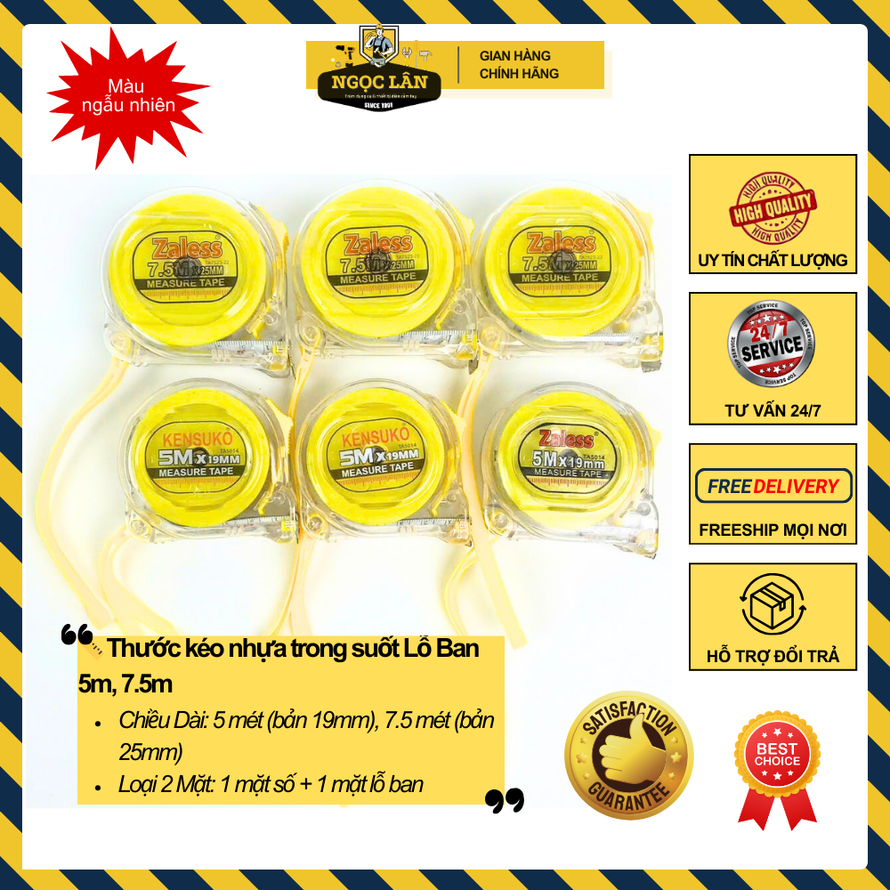 Thước kéo 2 mặt số - lỗ ban 5m, 7.5m