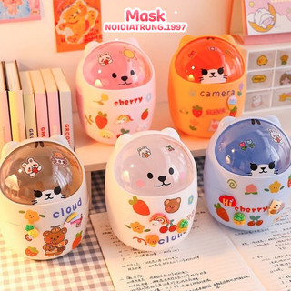 Thùng Rác Mini Xọt Đựng Rác Mini Nắp Lật Hình Gấu Để Bàn Dễ Thương Cute ...