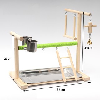 Cầu Đứng Bằng Gỗ Cho Vẹt – Giá Đỡ Vẹt Kèm Phụ Kiện, An Toàn, Dễ Lắp Đặt