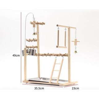 Cầu Đứng Bằng Gỗ Cho Vẹt – Giá Đỡ Vẹt Kèm Phụ Kiện, An Toàn, Dễ Lắp Đặt