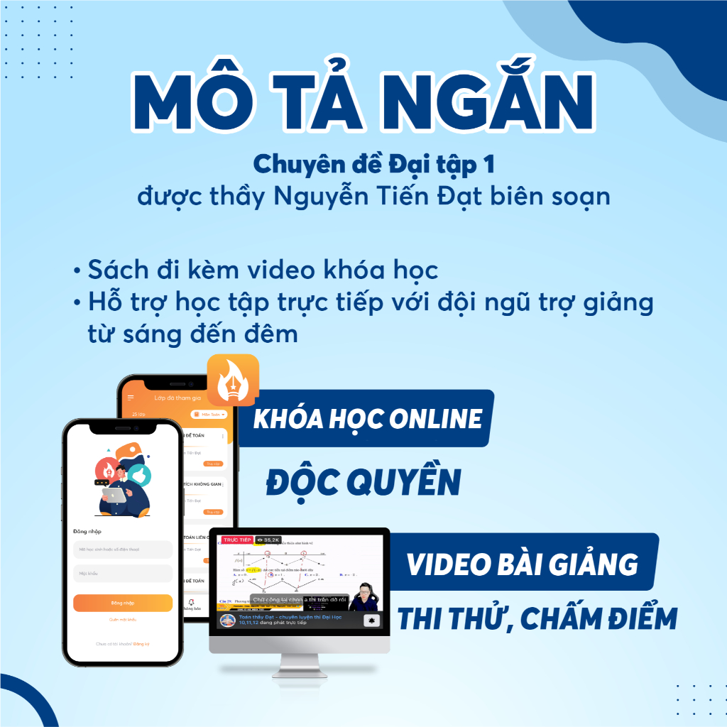 Ảnh 2K8: Sách Chinh Phục Từ A Đến Z Đạt Điểm Tối Đa Toán 11 Đại Tập 1 biên soạn bởi thầy Nguyễn Tiến Đạt 1