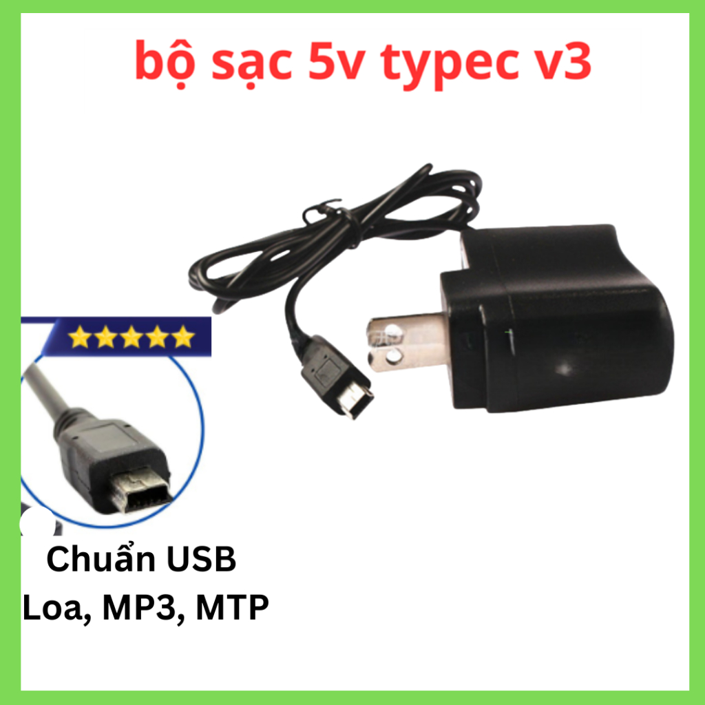 Bộ sạc chân v3 Chân Mini USB Cho Loa, Đài & Thiết Bị Sạc Đầu V3 ...
