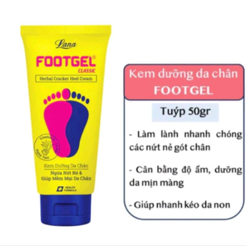 Kem chống nứt nẻ da gót chân FOOTGEL LANA tuýp 50G
