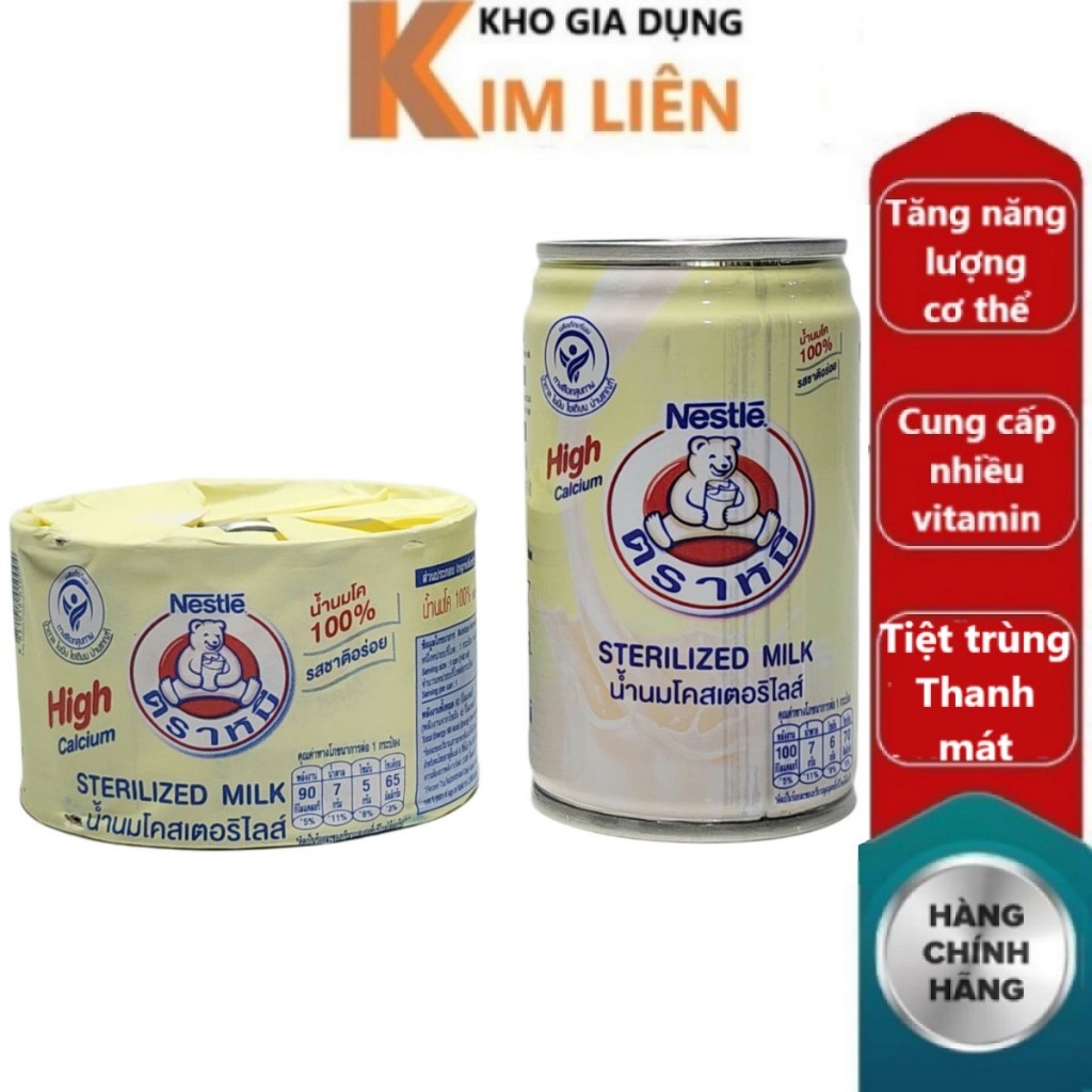 Sữa Gấu NESTLE nội địa Thái Lan - Không đường, lon lùn 140ml, cao 150ml ...