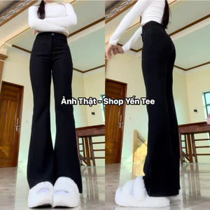 Quần vải ống loe cạp cao 1 cúc Yến Tee , from loe nhẹ dễ mặc đi học #1008 #1009