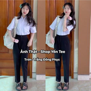 ( 4 mẫu ) Áo sơmi trắng đi học dáng vừa dễ mặc Yến Tee Shop #020