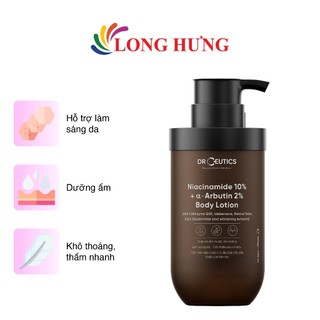 Sữa dưỡng thể DrCeutics Niacinamide 10% + Alpha Arbutin 2% Body Lotion giúp cải thiện độ đàn hồi săn chắc của da (200g)