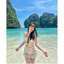 Bikini set 3 món ren quần trong váy ren ngoài nơ (sẵn hàng)