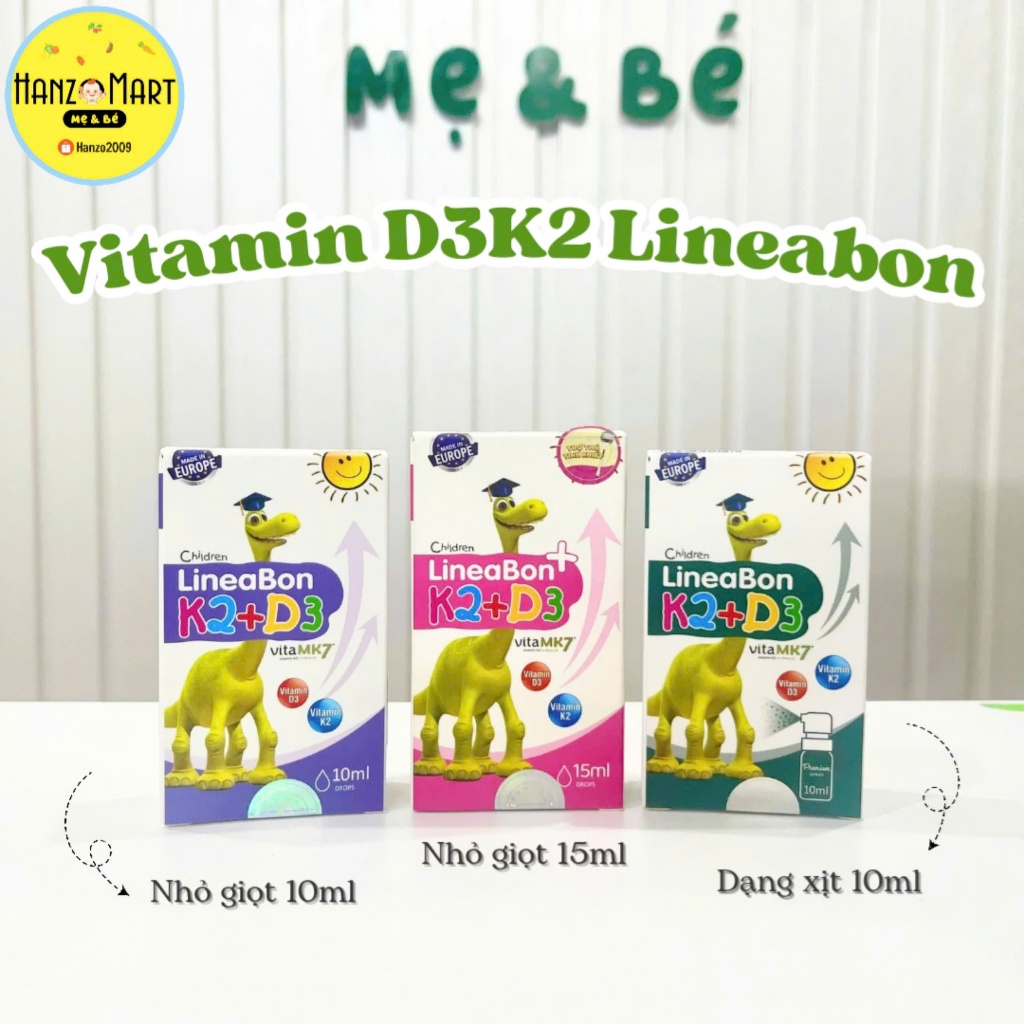 Combo Lineabon Vitamin D3k2mk7 - Canxi Bestical Tăng hấp thu Canxi cho trẻ - Trẻ cao lớn khỏe mạnh
