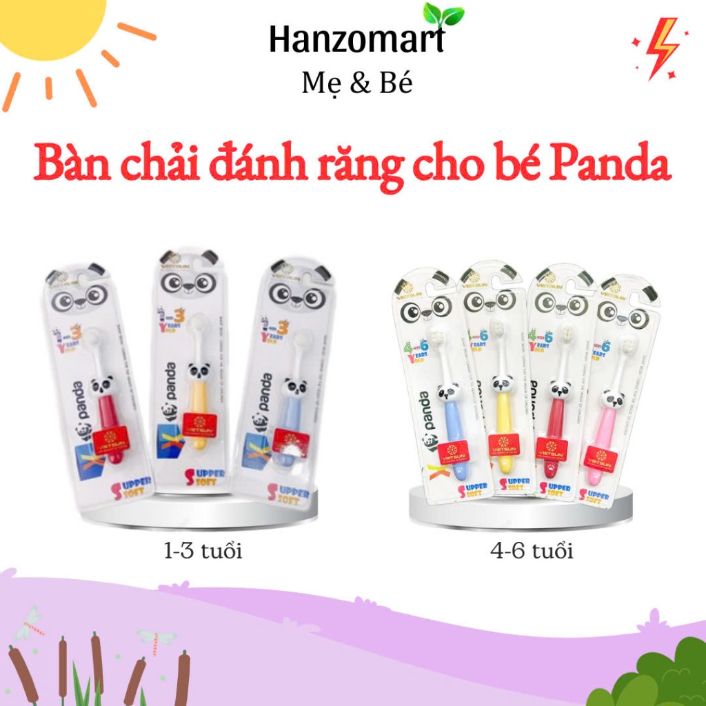 Bàn Chải Đánh Răng Cho Bé Trẻ Em Siêu Mềm Panda Vietsun (1-3 tuổi & 4-6 tuổi) - hanzo2009