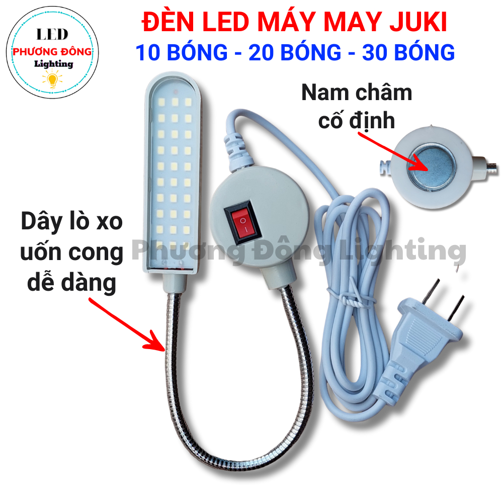 Đèn LED Máy May Juki 10 bóng, 20 bóng, 30 bóng có công tắc và hít nam châm