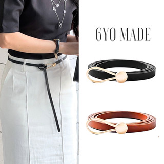 Dây thắt lưng nữ Belt giọt nước cao cấp GYOMADE® da PU màu đen/nâu phong cách Hàn Quốc | GP006