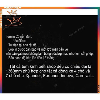 Tem dán kính lái ô tô chữ nhật- Tem trang trí-chống nắng kính lái