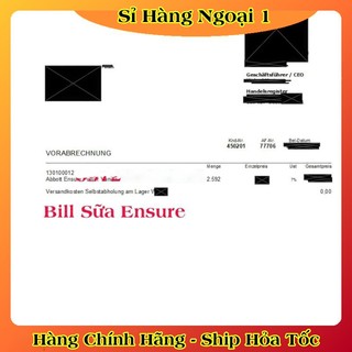 [auth] Sữa Ensure của Đức 400g Date mới- Nội địa Đức Đủ Bill [Hot]