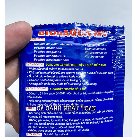 MEN VI SINH BIONAQUA MV ÍT THAY NƯỚC HỒ CÁ 10G