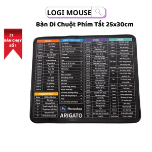 Lót chuột văn phòng Mouse Pad, Lót Phím Tắt, Siêu Đẹp Bền khổ 30x35cm