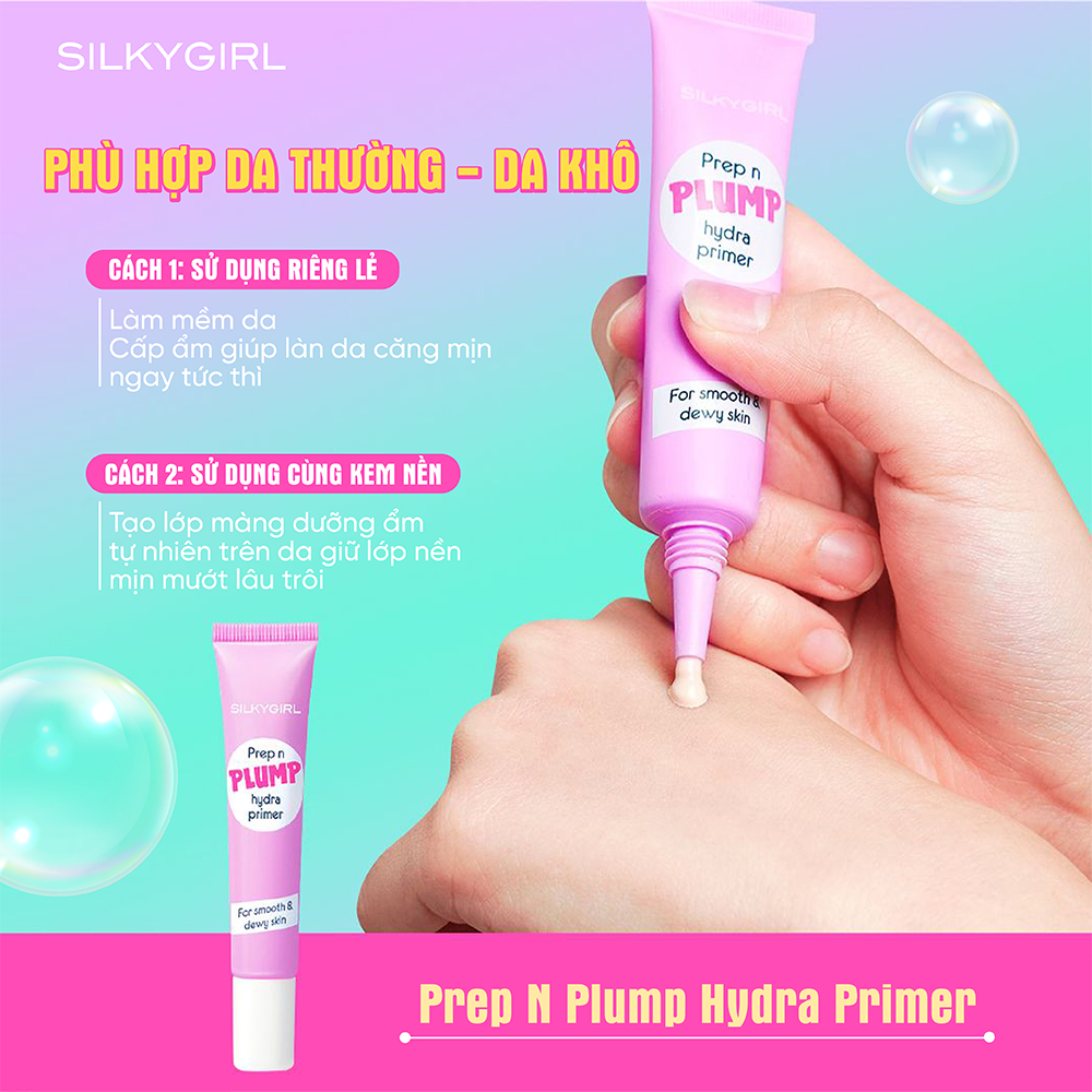 Ảnh Kem Lót Dưỡng Ẩm Silkygirl Prep N Plump Hydra Primer 15ml 3