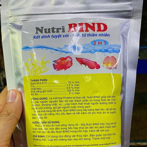 NUTRI BIND KẾT DÍNH TỰ NHIÊN TRỘN TÔM, TIM BÒ THỨC ĂN CHO CÁ