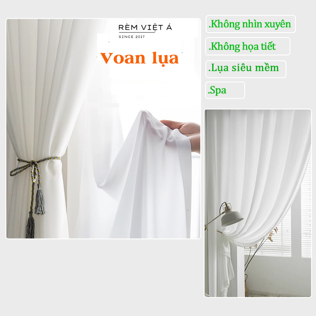 Rèm Voan Lụa Trắng - Siêu Mềm,Không Xuyên Thấu,Trang Trí Phòng Khách ...