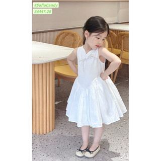 (Ảnh thật) Trang phục đi học, đi chơi, tiệc, sinh nhật, du lịch, Tết cho bé.Đầm công chúa trắng chất thô Hàn cho bé 40kg