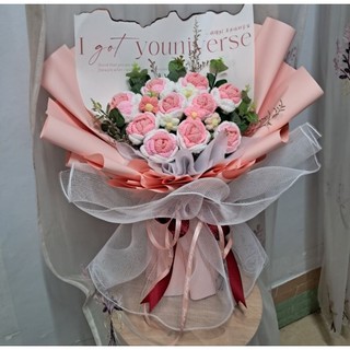 Bó hoa hồng len 10 bông valentine, hỏa tốc HCM