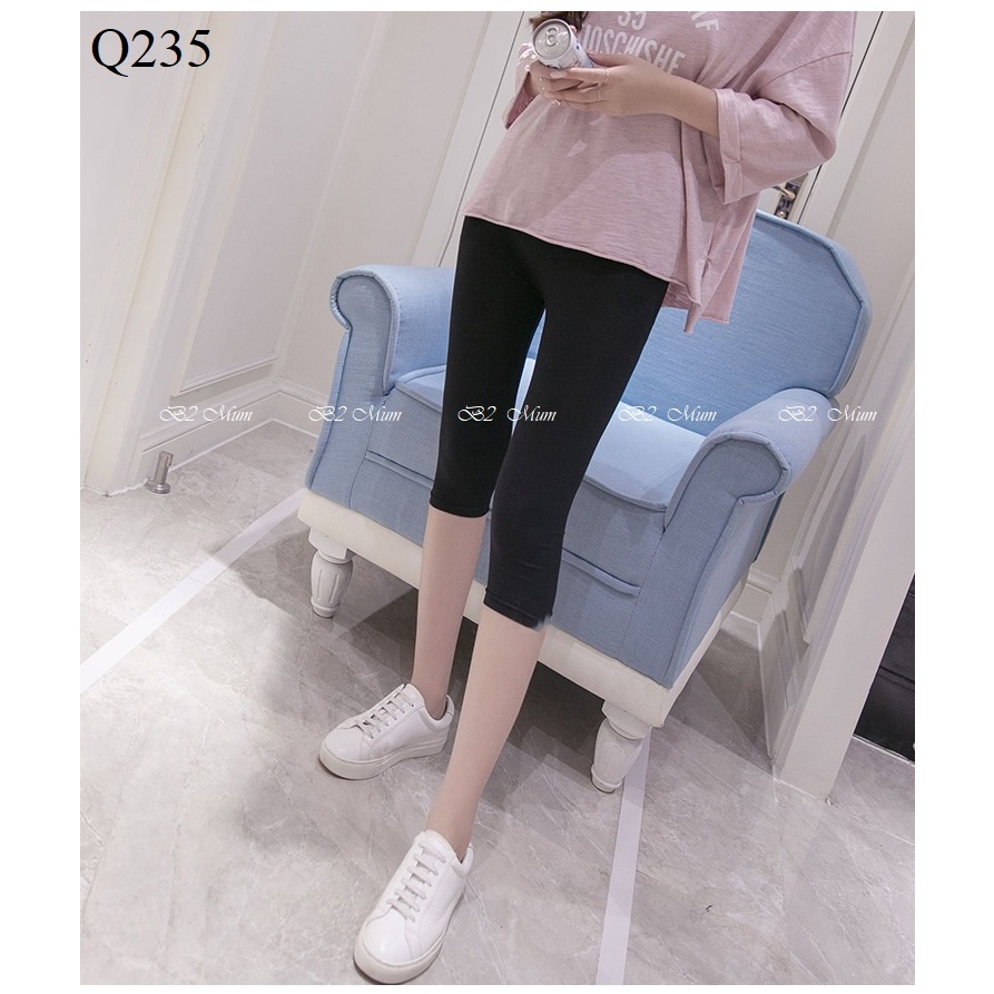 Quần bầu legging Cạp chéo đẹp co giãn thoải mái, tiện lợi an toàn cho Mẹ bầu Q235 thiết kế by B2MUM
