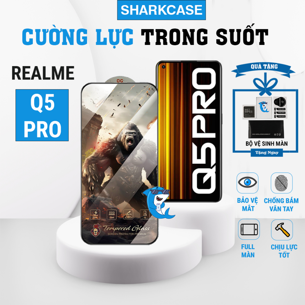 Kính cường lực Realme Q5 Pro cao cấp full màn chống bám vân tay bảo vệ màn hình điện thoại