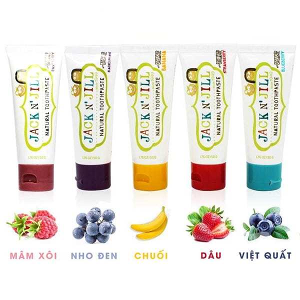 Kem đánh răng cho bé hữu cơ Jack N' Jill Úc Organic chính hãng, cho bé trên 6 tháng, có thể nuốt