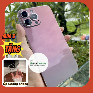 Miếng Dán Skin Mặt Sau Full Viền Ánh Tím cho 15 Pro Max, 14 Pro Max, 13 Pro Max, 12 Pro Max, XS Max, Plus - FukiShop