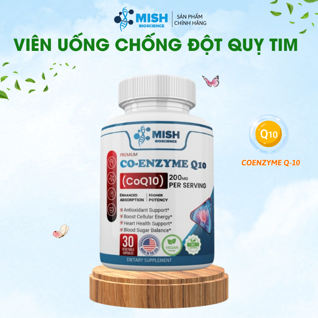 Viên Uống Hỗ Trợ Chống Đột Quỵ Tim Coq10 (Co-Enzyme Q10) 200mg