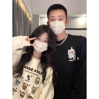 Áo Hoodie Áo Sweater cặp đôi Uniex Áo đôi chất nỉ bông thời trang Dire Fish Form rộng [A085]