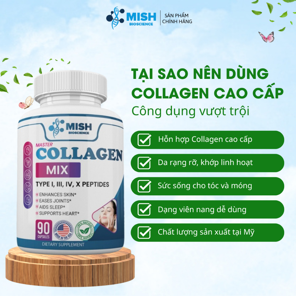 Collagen Cao Cấp Kết Hợp 5 Peptide I, II, III, V, X