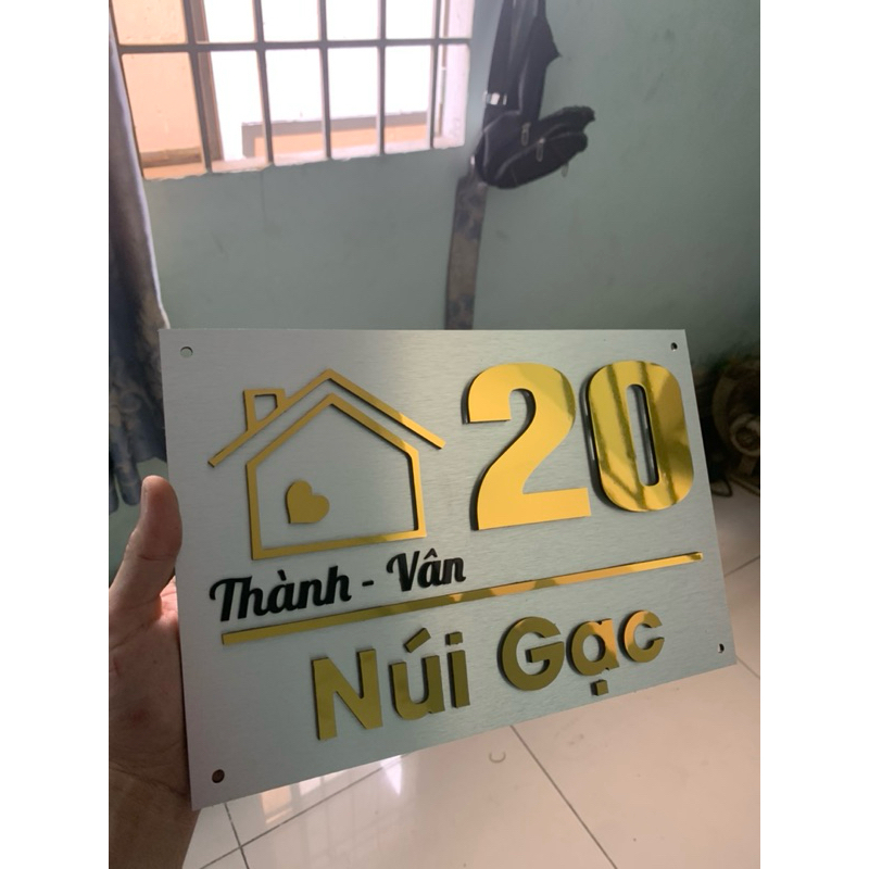 Biển, bảng số nhà Alu phũ nhôm cao cấp, số nổi. Ngoài Trời Bền đẹp. thiết kế theo yêu cầu( dán keo hoặc treo tường)
