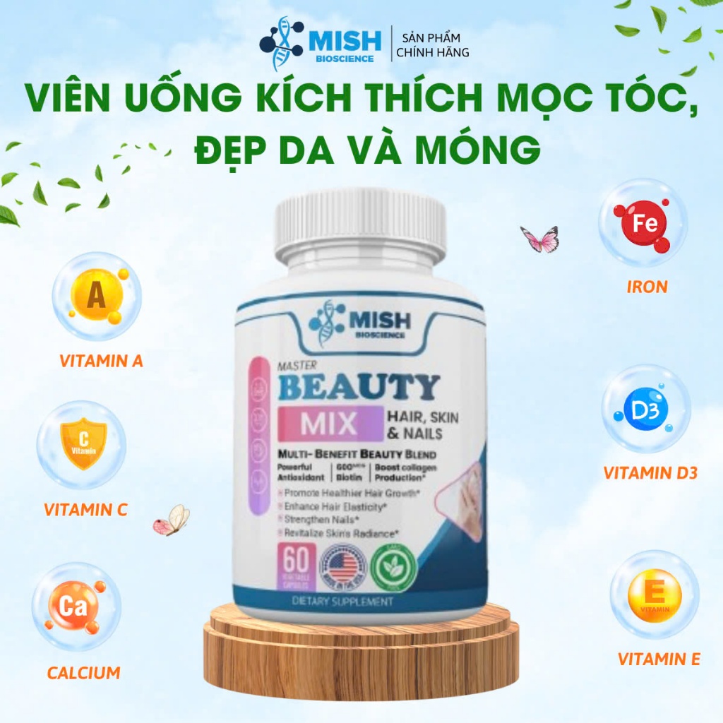 Viên Uống Kích Thích Mọc Tóc, Đẹp Da Và Móng Cao Cấp Master Beauty Mix