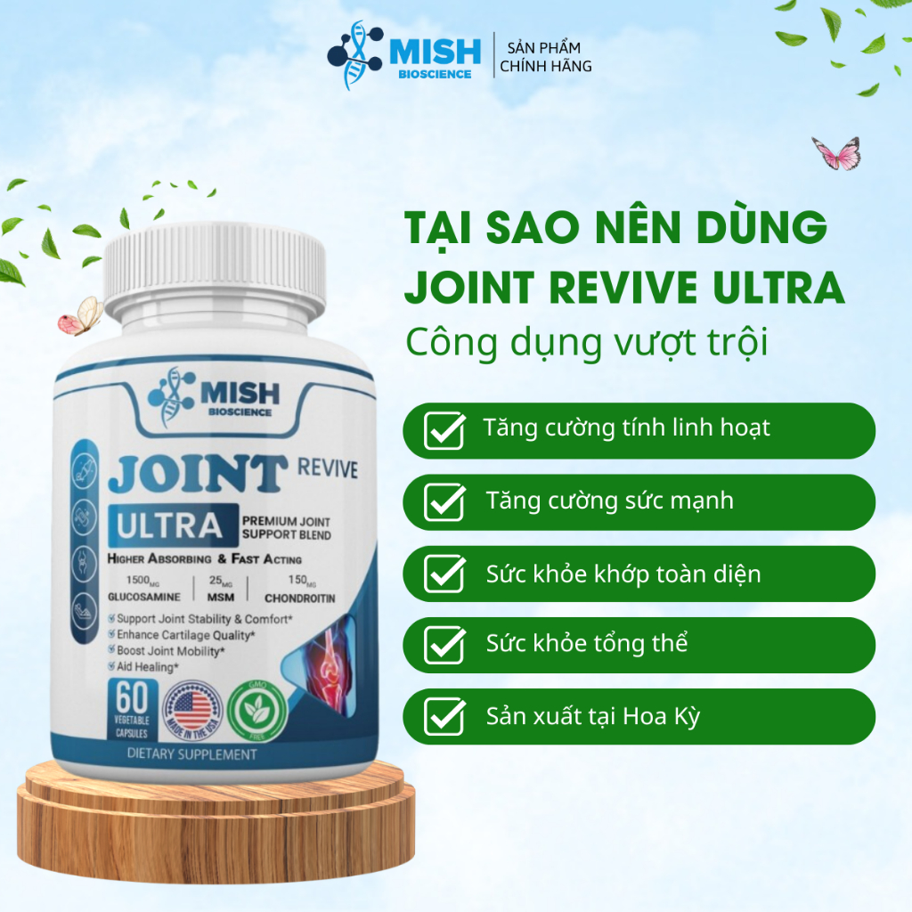 Mishbio JOINT REVIVE Ultra: Hỗn Hợp Hỗ Trợ Khớp Cao Cấp