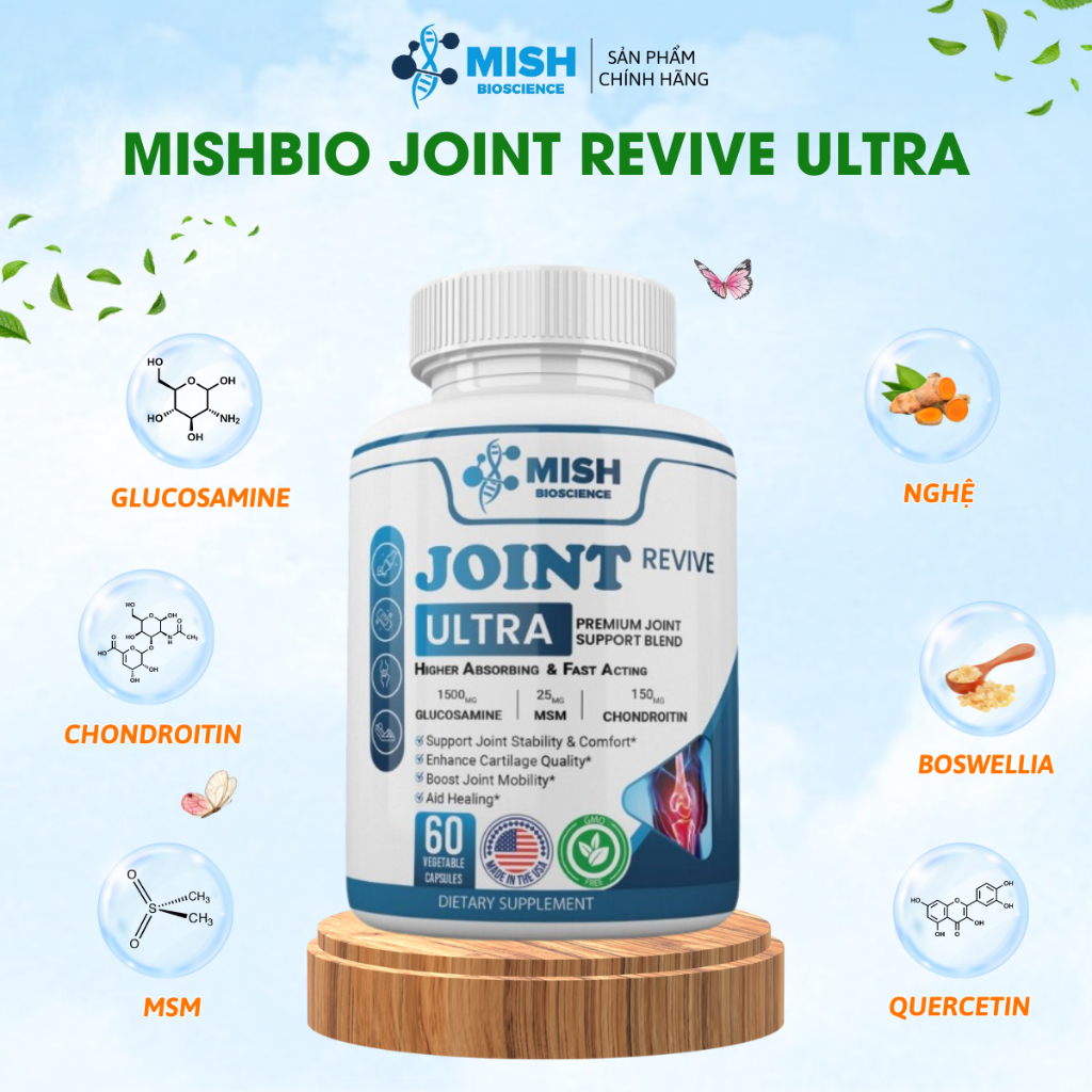 Mishbio JOINT REVIVE Ultra: Hỗn Hợp Hỗ Trợ Khớp Cao Cấp