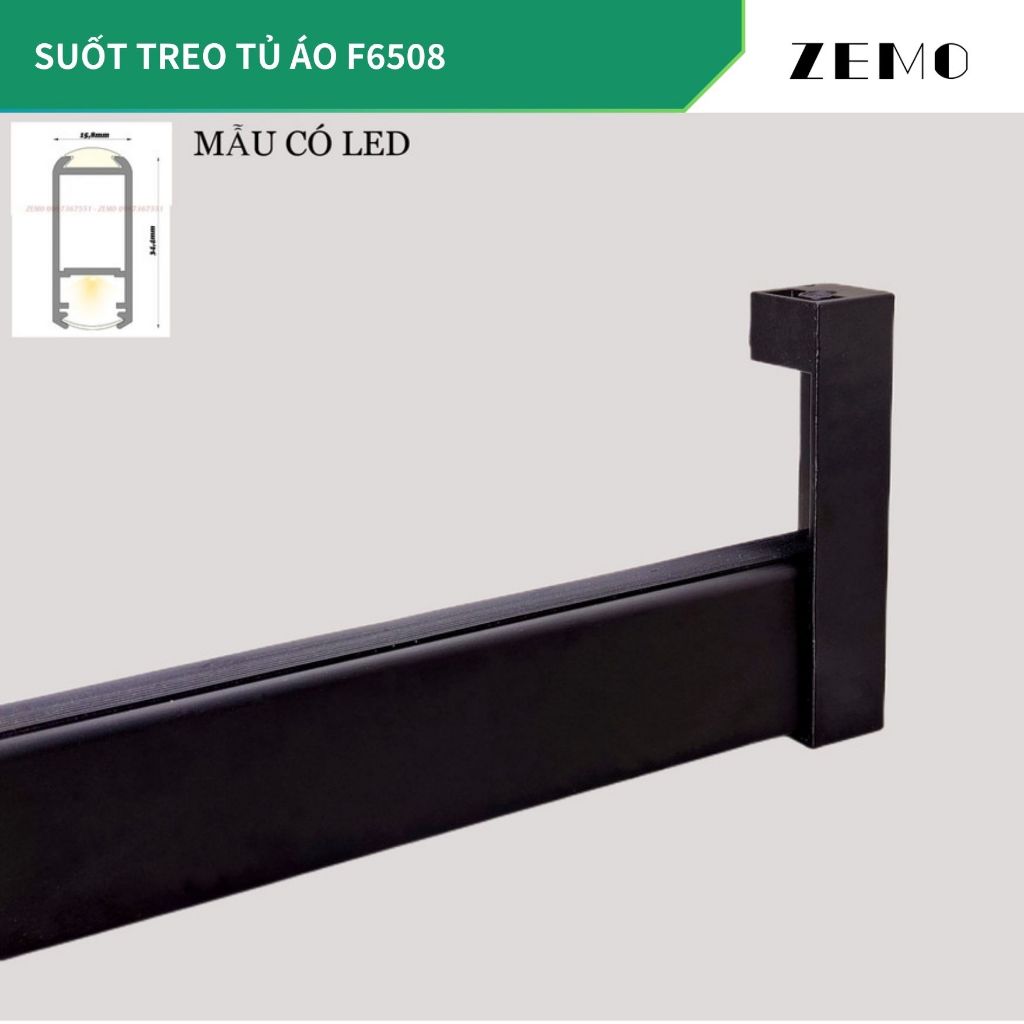 Suốt treo tủ áo có LED F6508 (gửi hàng thanh 1m) (CẦN GỬI THANH 3m LH ...