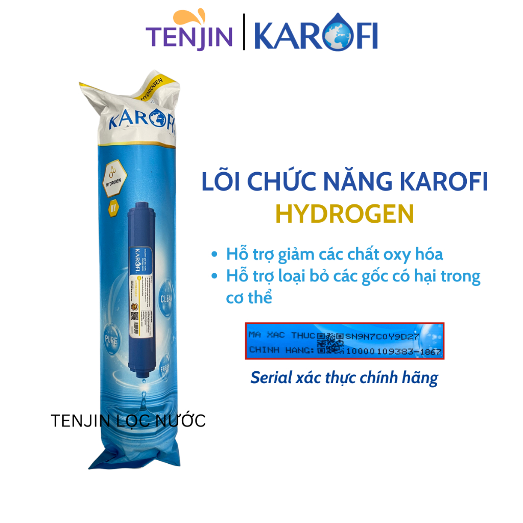 Lõi Lọc Nước Hydrogen Karofi Số 10 Chức Năng Bổ Sung Hydrogen Giảm Tác Nhân Gây Lão Hóa