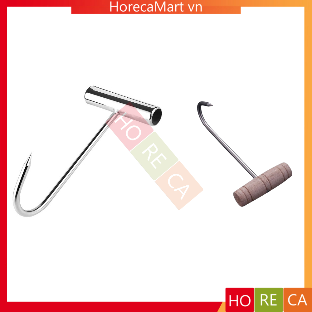 Cây móc thịt inox 8mm cán chữ T (cán inox / gỗ) - Móc thịt inox ...