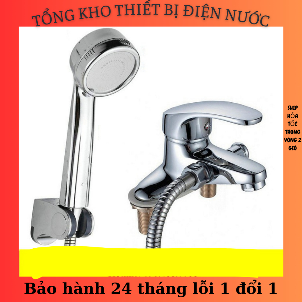 Sen liền vòi, bộ vòi rửa mặt Lavabo kết hợp sen tắm nóng lạnh kèm bát tăng áp SNL02-VHS02