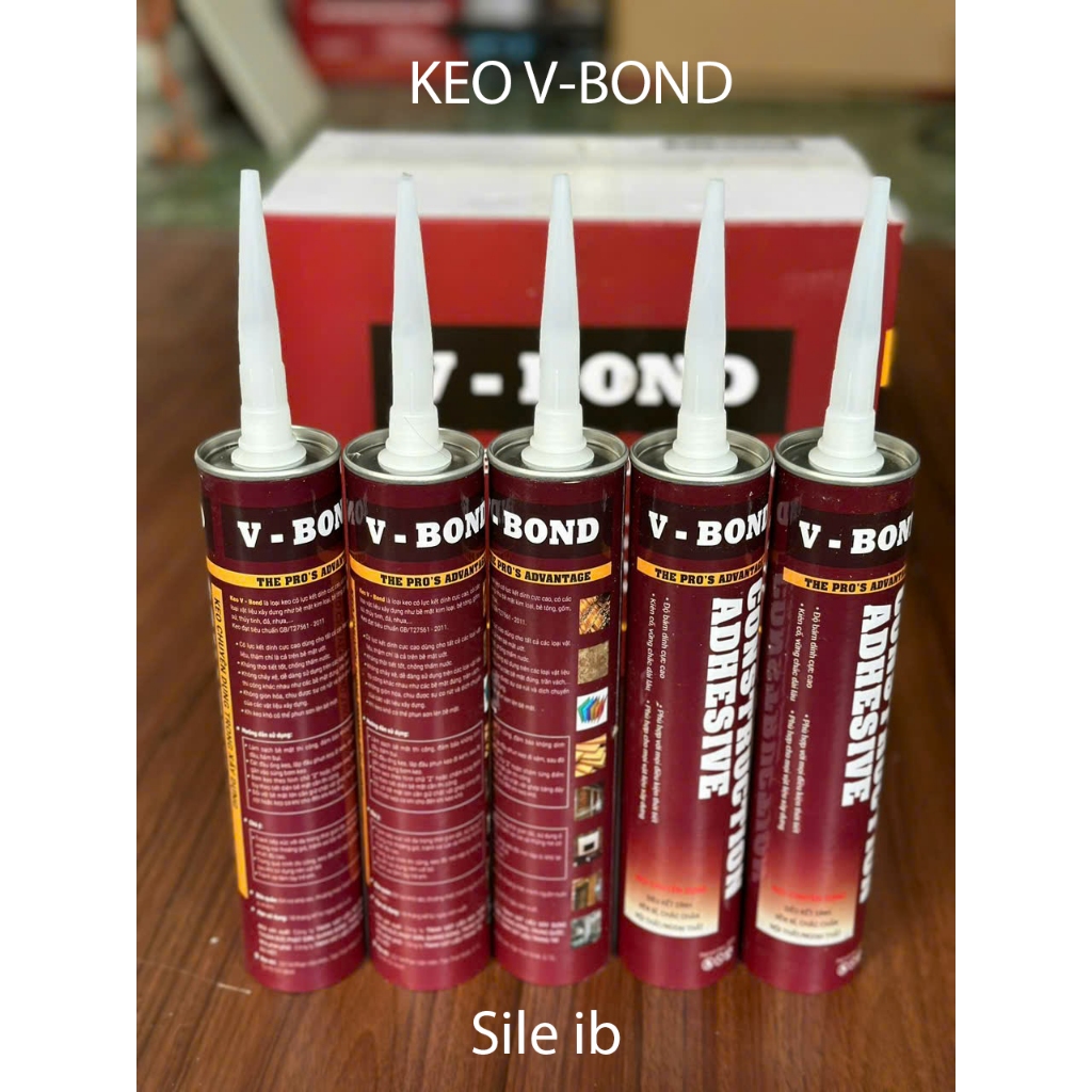 Keo dán phào chỉ, pvc, siêu dính, nhanh khô, V-Bond (keo chuyên dụng ...